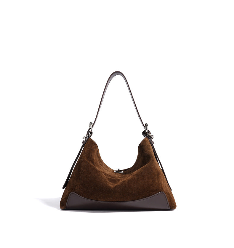 Stylish Suede Leather Shoulder Bag for Women - Fashionable Crossbody Purse with Adjustable Strap - Perfect for Work, Travel & Everyday Use