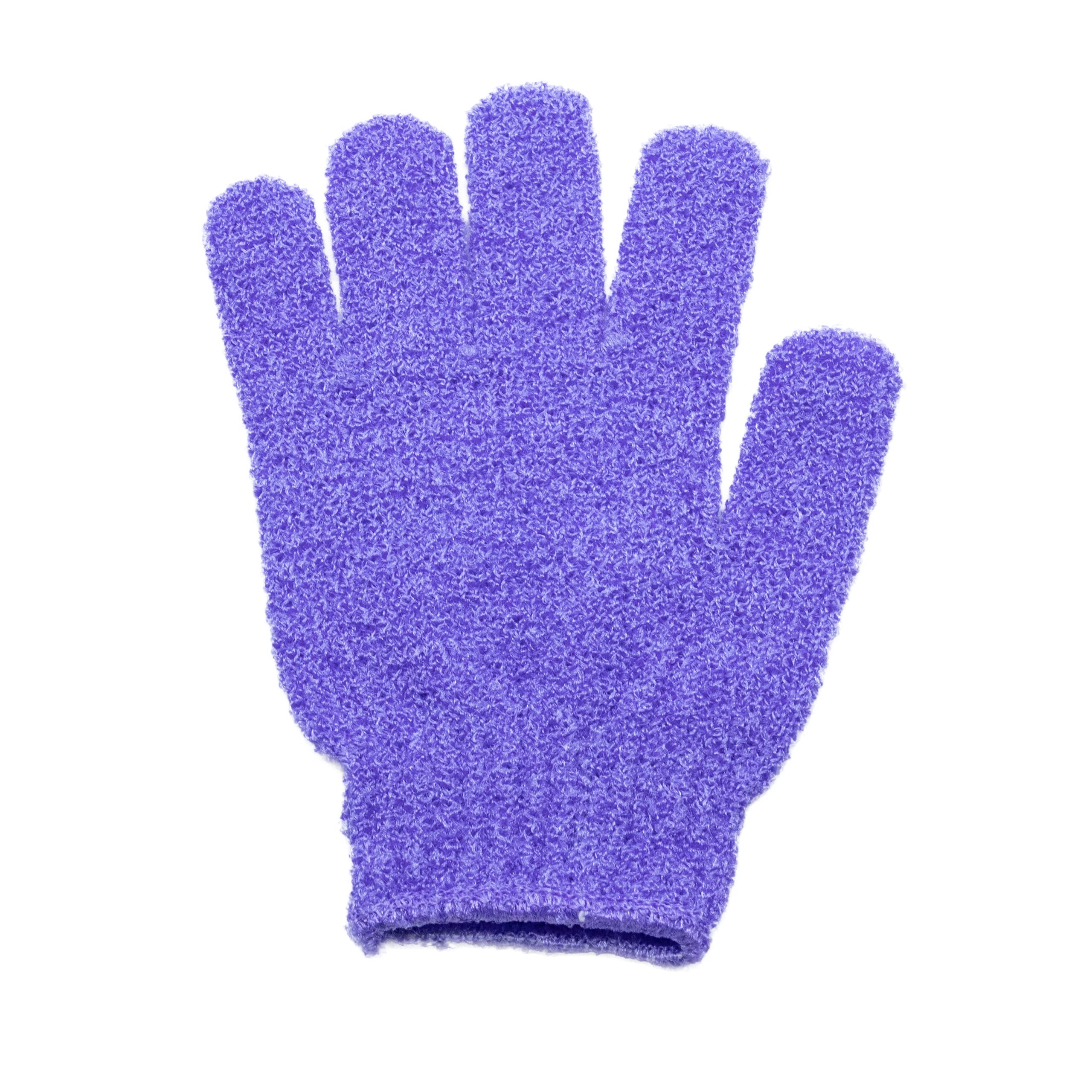 Nine Pandas Dual Texture Exfoliating Bath Gloves - Purple Body Scrub Mitts for Shower, Spa & Massage (Pack of 2) | Deep Cleansing & Skin Renewal for Smooth, Glowing Skin