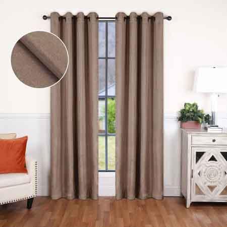Premium Linen Pattern Blackout Curtains Set - Washable Room Darkening Window Treatments for Bedroom & Living Room - Noise Reducing & Energy Efficient Home Decor