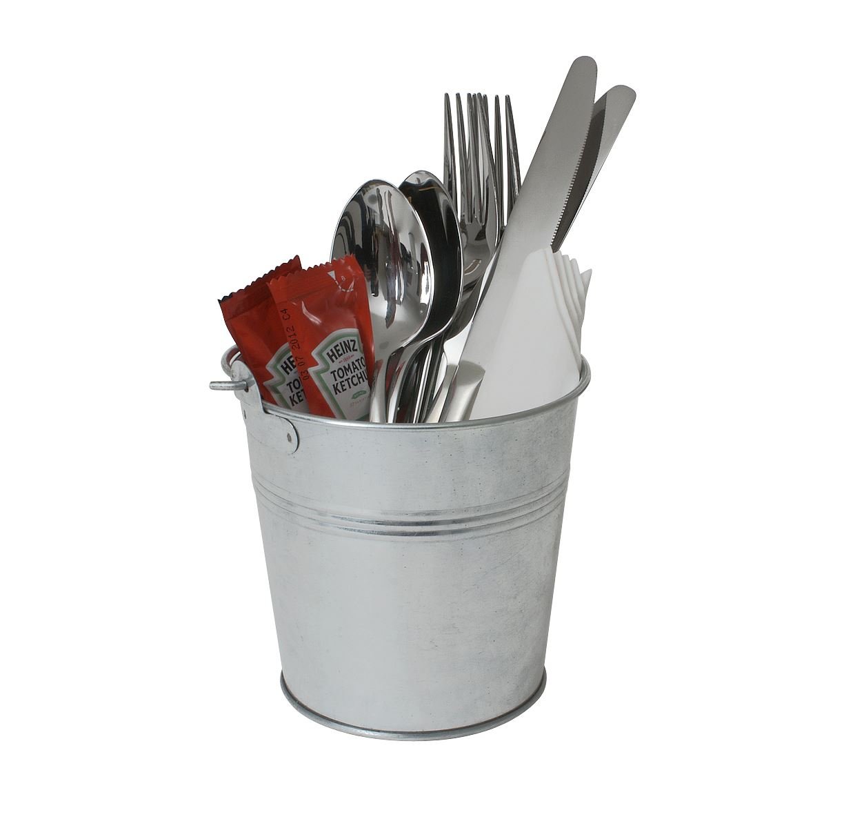 Genware NEV-GSB12 12cm Galvanized Steel Serving Bucket - Perfect for Ice Buckets, Party Drinks & Outdoor Entertaining