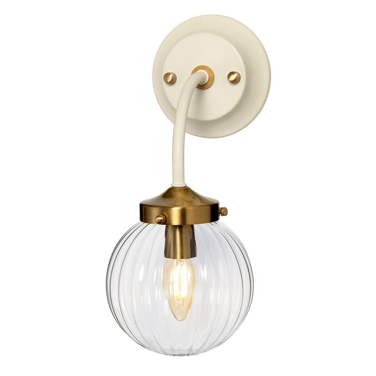 Cosmos 1 Light Cream & Brass Wall Sconce by Elstead Lighting - Elegant Vintage Wall Light for Bedroom, Living Room & Hallway