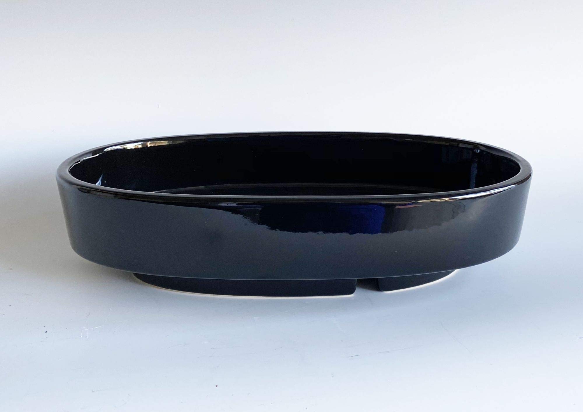 Japanese Ceramic Ikebana Flower Vase - Handcrafted Oval Design for Home Decor, Zen Meditation & Traditional Flower Arranging
