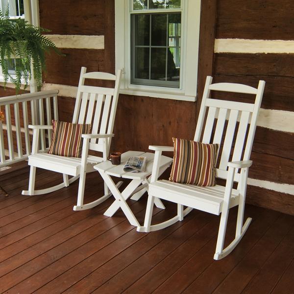 A&L Furniture Yellow Pine Classic Porch Rocker - Solid Wood Rocking Chair for Outdoor Patio, Garden, and Front Porch Relaxation | Perfect for Reading, Sunbathing & Enjoying Morning Coffee