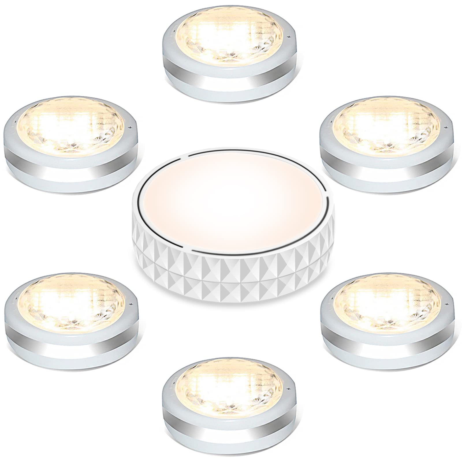 Starxing 5-Inch Rechargeable LED Ceiling Light with Remote Control & 6-Pack Wireless Under Cabinet Lights - Perfect for Kitchen, Closet, Stairway and Bedroom Lighting