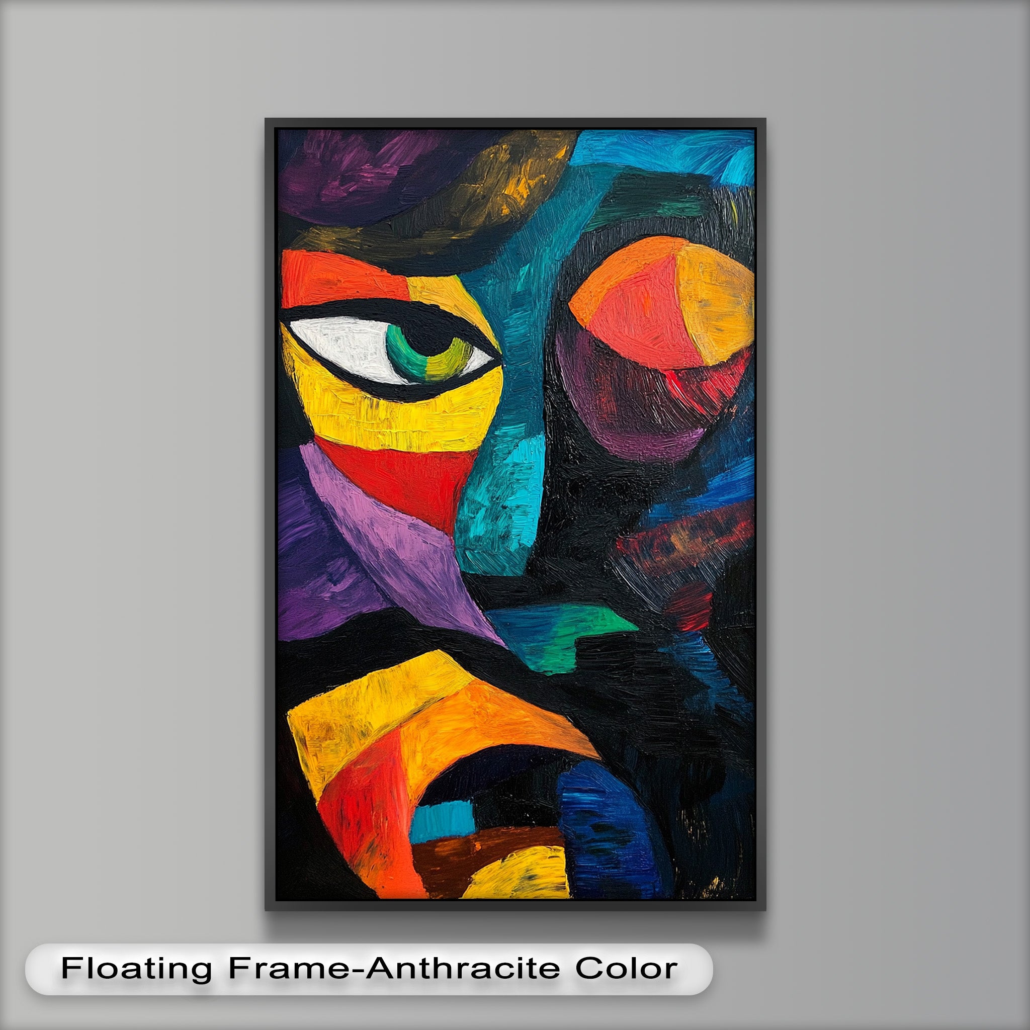 Abstract Eye Expression Fauvism Oil Painting - Modern Wall Art for Living Room, Bedroom & Office Decor
