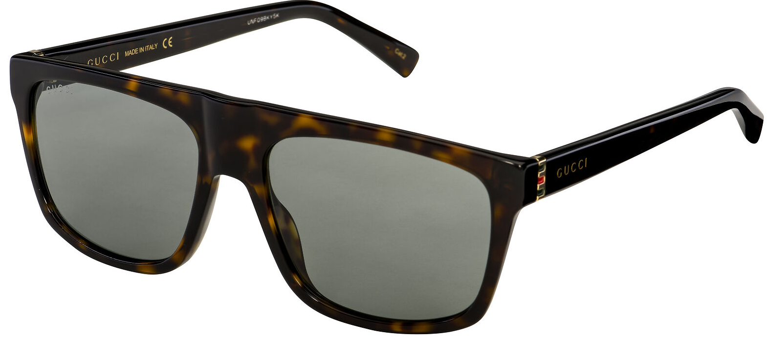 Gucci GG 0450S Havana Gold & Green Rectangle Sunglasses for Men - Luxury UV Protection Shades for Driving, Beach & Outdoor Fashion