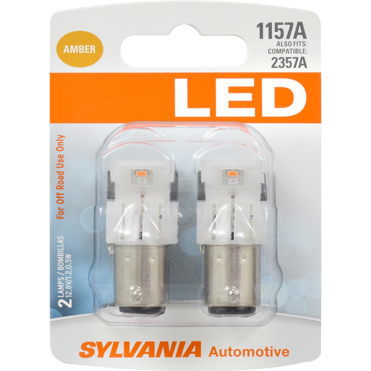 SYLVANIA 1157 LED Amber Bulbs - 2 Pack for Park & Turn Lights