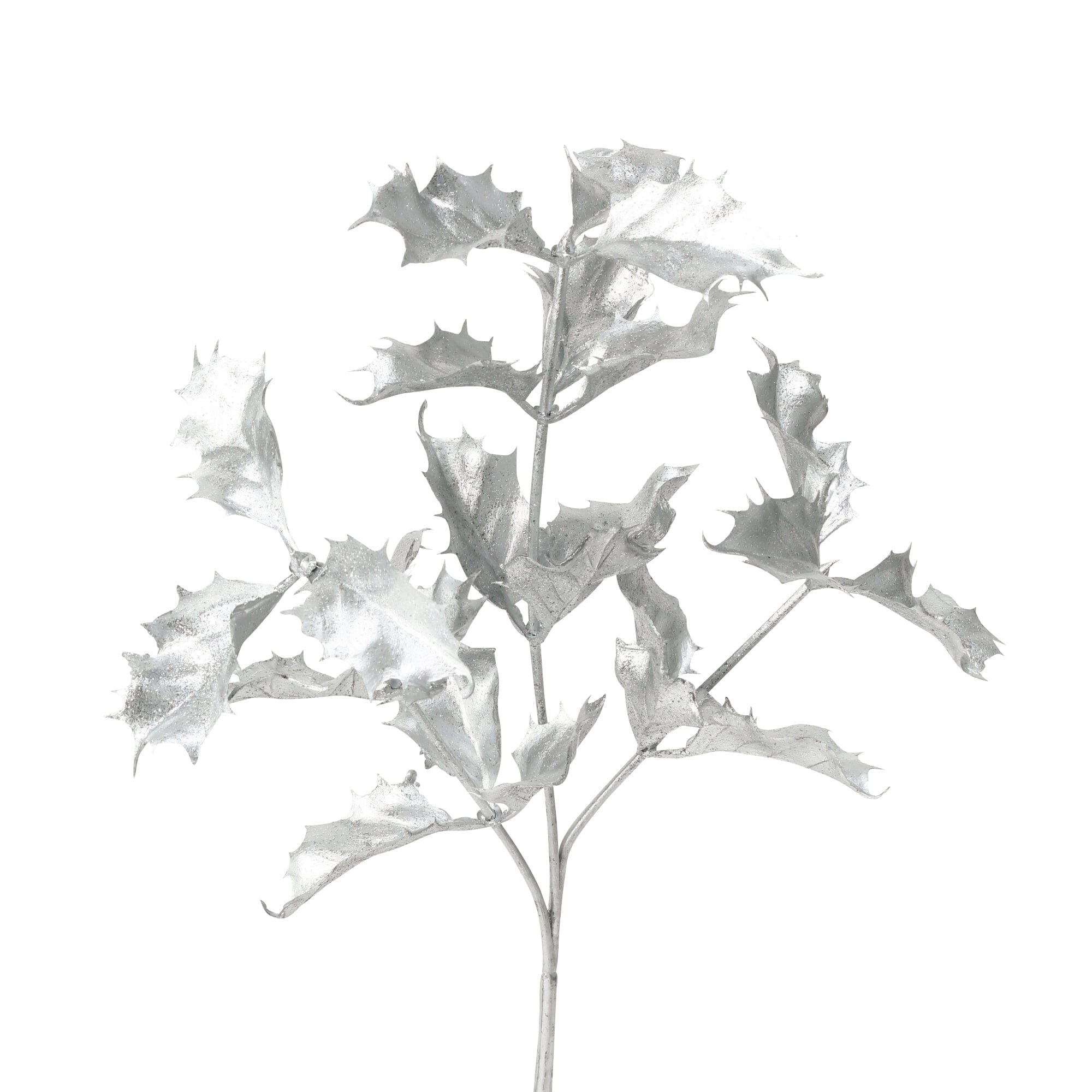 Artificial Holly Silver Plants - Realistic Faux Greenery for Home Decor, Christmas, and Holiday Decorations
