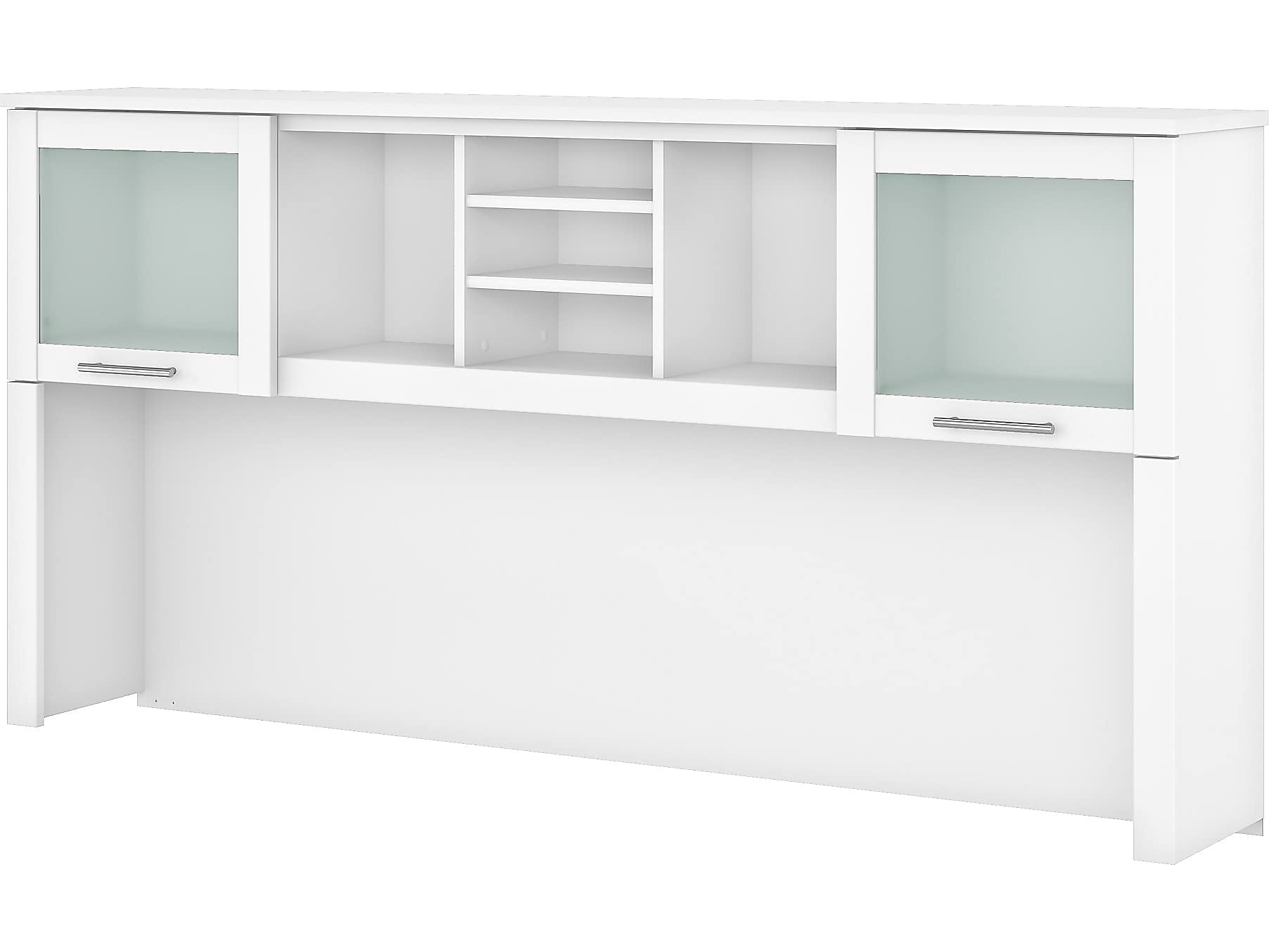 Bush Furniture Somerset 72W White Desk Hutch - Home Office Computer Desk with Storage Shelf | Perfect for Small Spaces & Remote Work