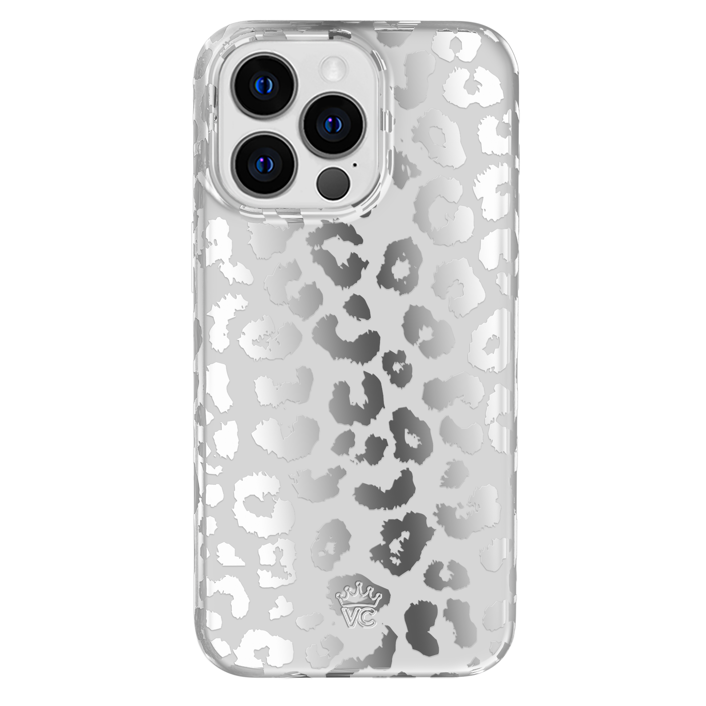 Chrome Leopard Print iPhone Case - Stylish Protective Cover for iPhone 13/14/15 Pro Max - Perfect for Fashion Lovers & Trendy Outfits