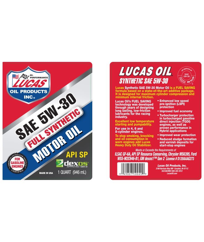 Premium Synthetic Motor Oil 1 Quart - SAE 5W-30 API SN Plus/Dexos Certified - High Performance Engine Protection for Cars, Trucks & SUVs