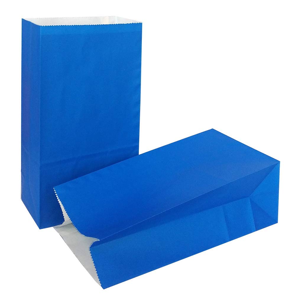KEYYOOMY 100-Pack Mini Royal Blue Paper Bags - 3.5x2.4x7.1 Inch Small Party Favor Bags for Birthday, Wedding, Baby Shower & Holiday Gift Wrapping