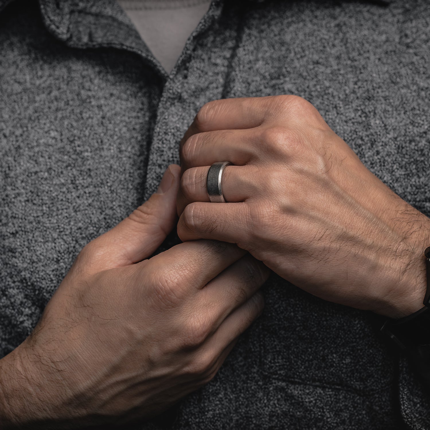 8mm Beveled Titanium Ring Set - Stonewashed Finish for Men & Women - Perfect for Weddings, Engagements, and Everyday Wear