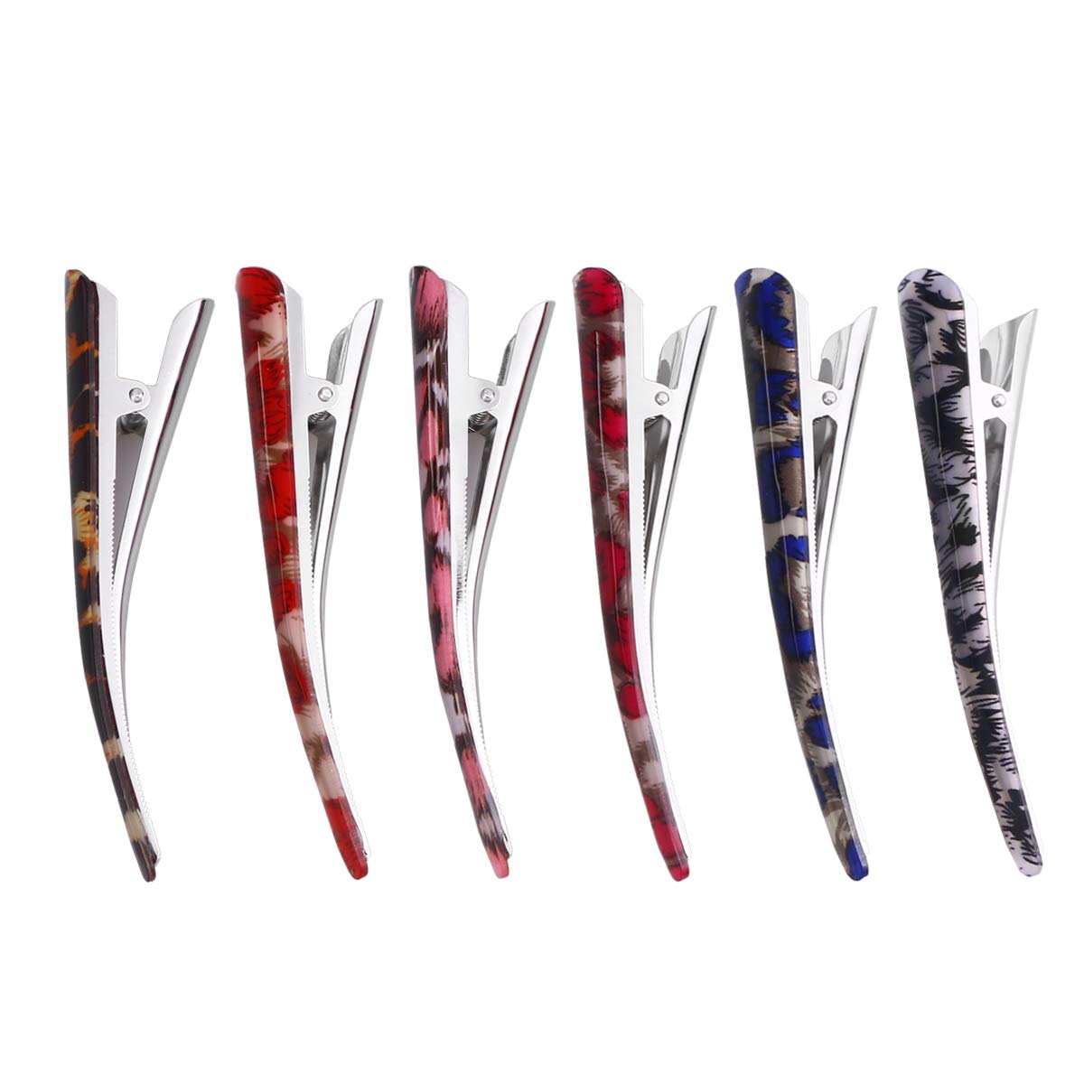 Alligator Teeth Hair Clips for Women - 6pcs Leopard Print Crocodile Hair Barrettes & Grip Claws (Random Colors) - Perfect for Parties, Cosplay, and Everyday Hairstyling