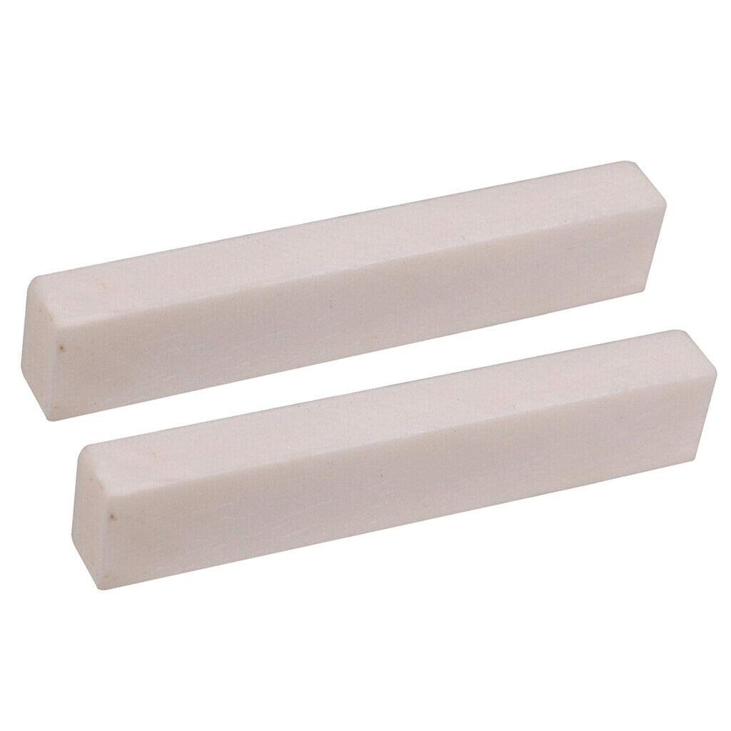 2-Pack Blank Bridge Bone Guitar Nuts for Classical & Acoustic Guitars - Premium Bass Accessories for Guitar Repair & Maintenance - Perfect for Luthiers & DIY Musicians
