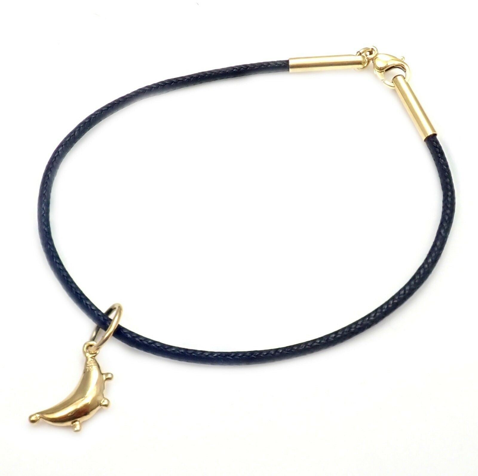 18K Gold Crescent Moon Charm Cord Bracelet by Temple St Clair - Elegant Layering Jewelry for Everyday Wear & Special Occasions