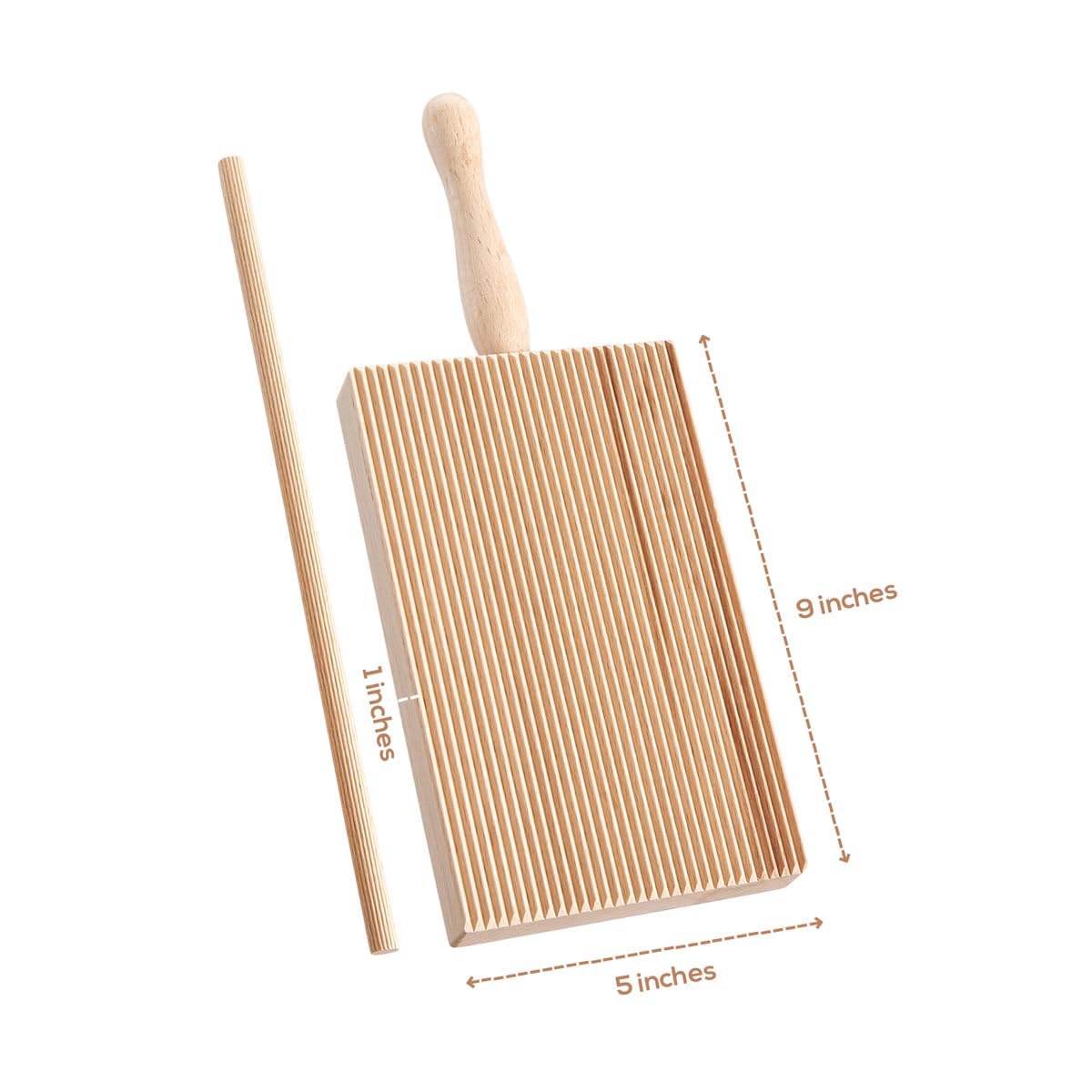 Fante's 14816 Cousin Allora's Garganelli Pasta Maker - Beech Wood Handmade Pasta Tool for Italian Cuisine | Perfect for Home Chefs & Pasta Lovers | Great Gift for Cooking Enthusiasts