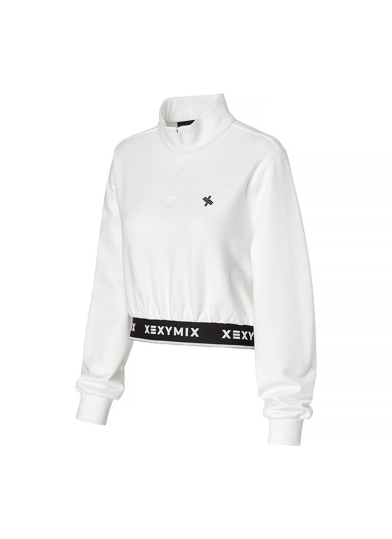 Logo Point Warm Crop Sweatshirt for Women - Trendy Pullover Hoodie for Casual Wear, Gym & Street Fashion
