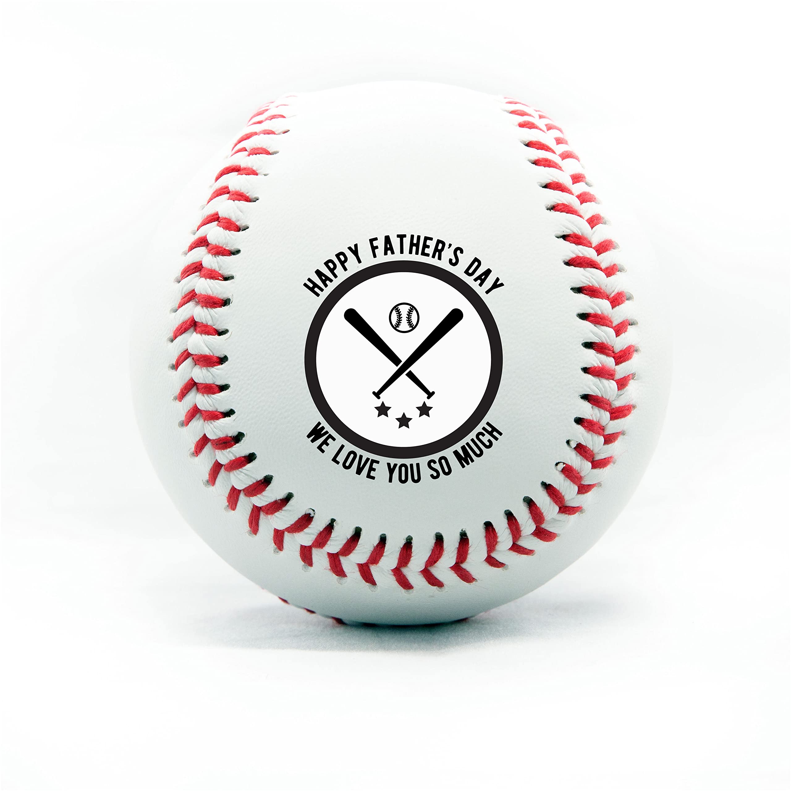 Custom Personalized Baseball Gift for Dad - Best Dad Ever Printed Official Size Practice Baseball - Real Leather with Thanks Dad Design - Perfect for Father's Day, Birthday & Sports Enthusiasts