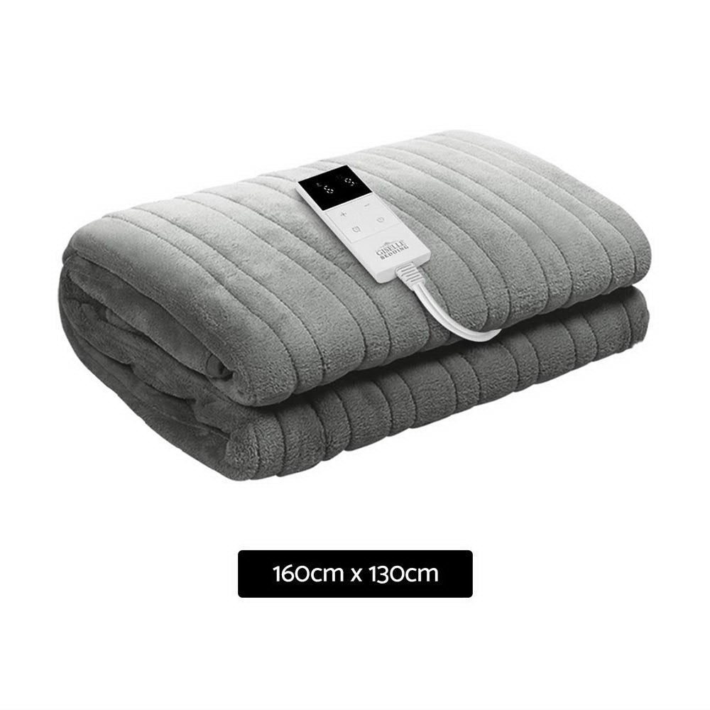 Electric Heated Throw Blanket - Ultra Soft Fleece, Machine Washable, Silver - Perfect for Cozy Nights, Winter Warmth & Home Comfort