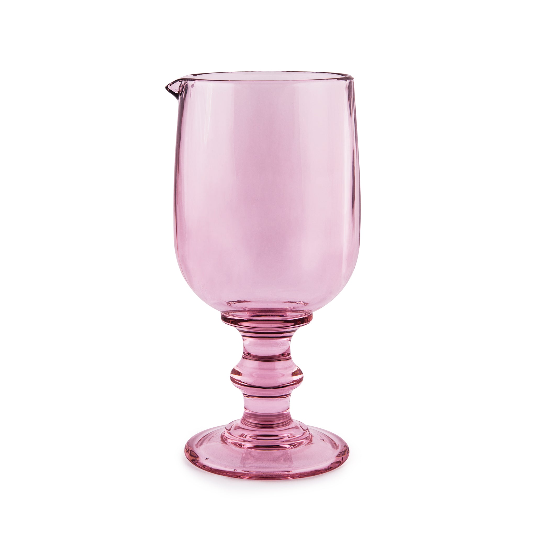 BERRY WALL™ 17oz (500ml) Rose Tinted Footed Mixing Glass - Elegant Cocktail Mixing Cup for Home Bars, Professional Bartending & Entertaining - Perfect for Mojitos, Martinis & Craft Cocktails