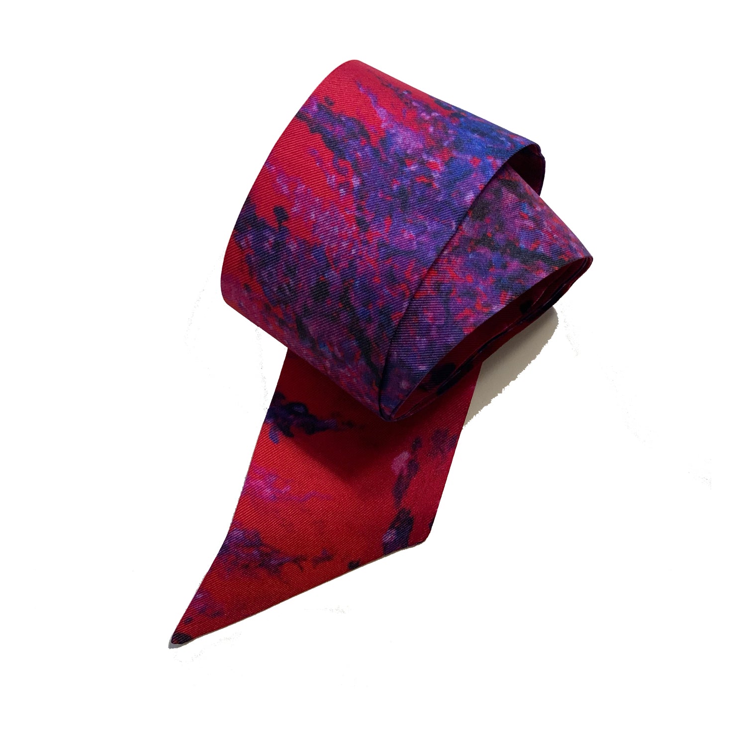 Luxury Fuchsia Silk Twilly Scarf - Elegant Fashion Accessory for Women, Perfect for Handbags, Hats & Hair Styling