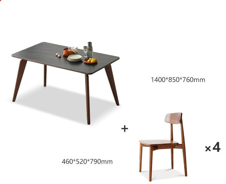 Premium Black Walnut Solid Wood Dining Table - Handcrafted North American Hardwood, Rustic Farmhouse Style for Dining Room & Kitchen Decor