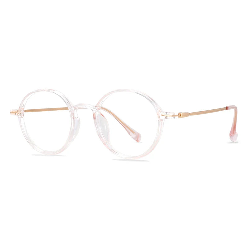 CCspace Unisex Full Rim Round TR90 Titanium Eyeglasses 57098 - Lightweight & Durable Glasses for Work, Reading & Everyday Use
