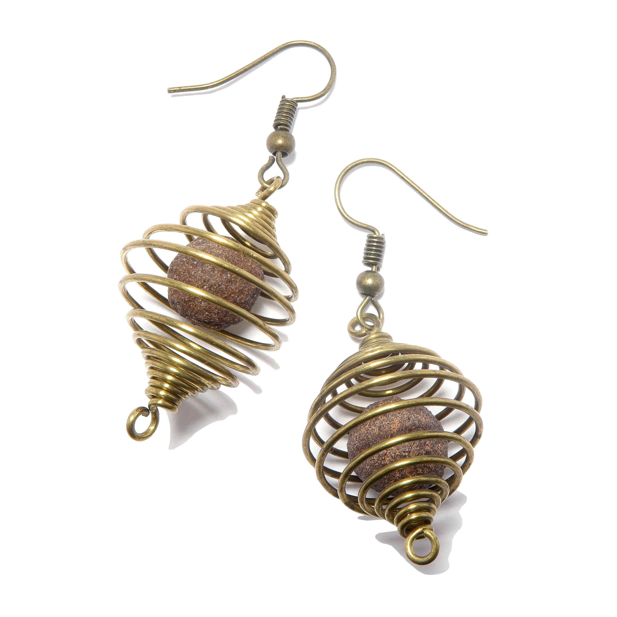 Moqui Marble Earrings - Handmade Shaman Stone Jewelry for Women, Natural Healing Crystal for Spiritual Balance & Energy Protection | Perfect for Meditation, Yoga & Boho Fashion