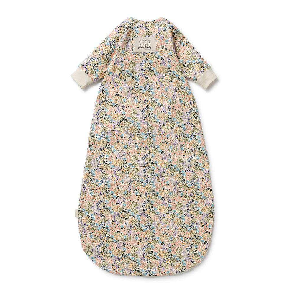 Tiny Bloom Organic Cotton Long Sleeve Baby Sleeping Bag 1.0 TOG - Soft & Breathable for Newborns & Infants - Perfect for Nursery, Daycare & Cozy Nights