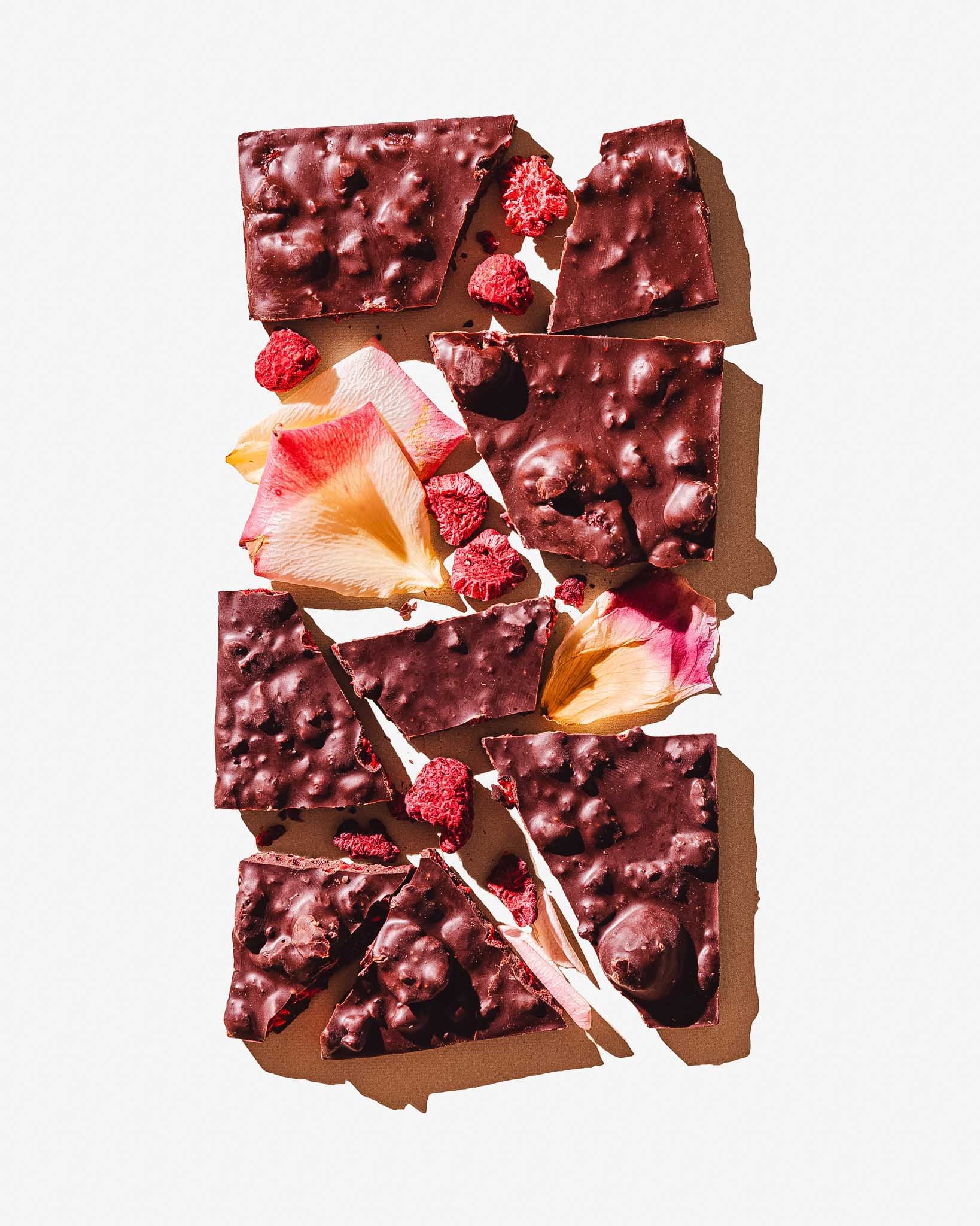 Delicious Raspberry Rose Chocolate Bar - Gourmet Dark Chocolate with Real Fruit & Floral Notes - Perfect for Valentine's Day Gifts, Romantic Dates & Self-Care Treats