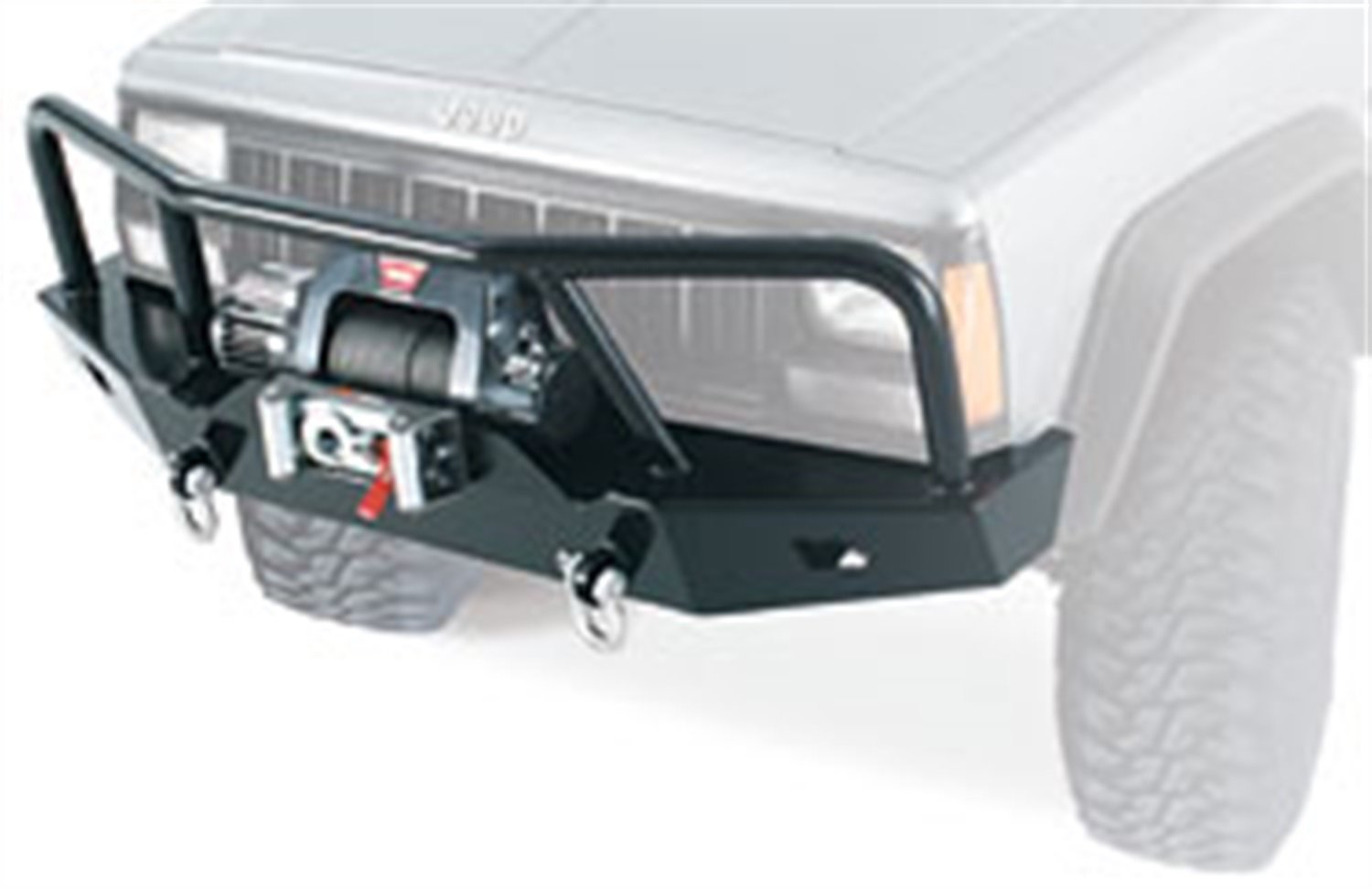WARN 64535 Heavy Duty Front Bumper with Grille Guard Tube for Jeep Wrangler JK - Off-Road Protection & Style Upgrade for Adventure Vehicles