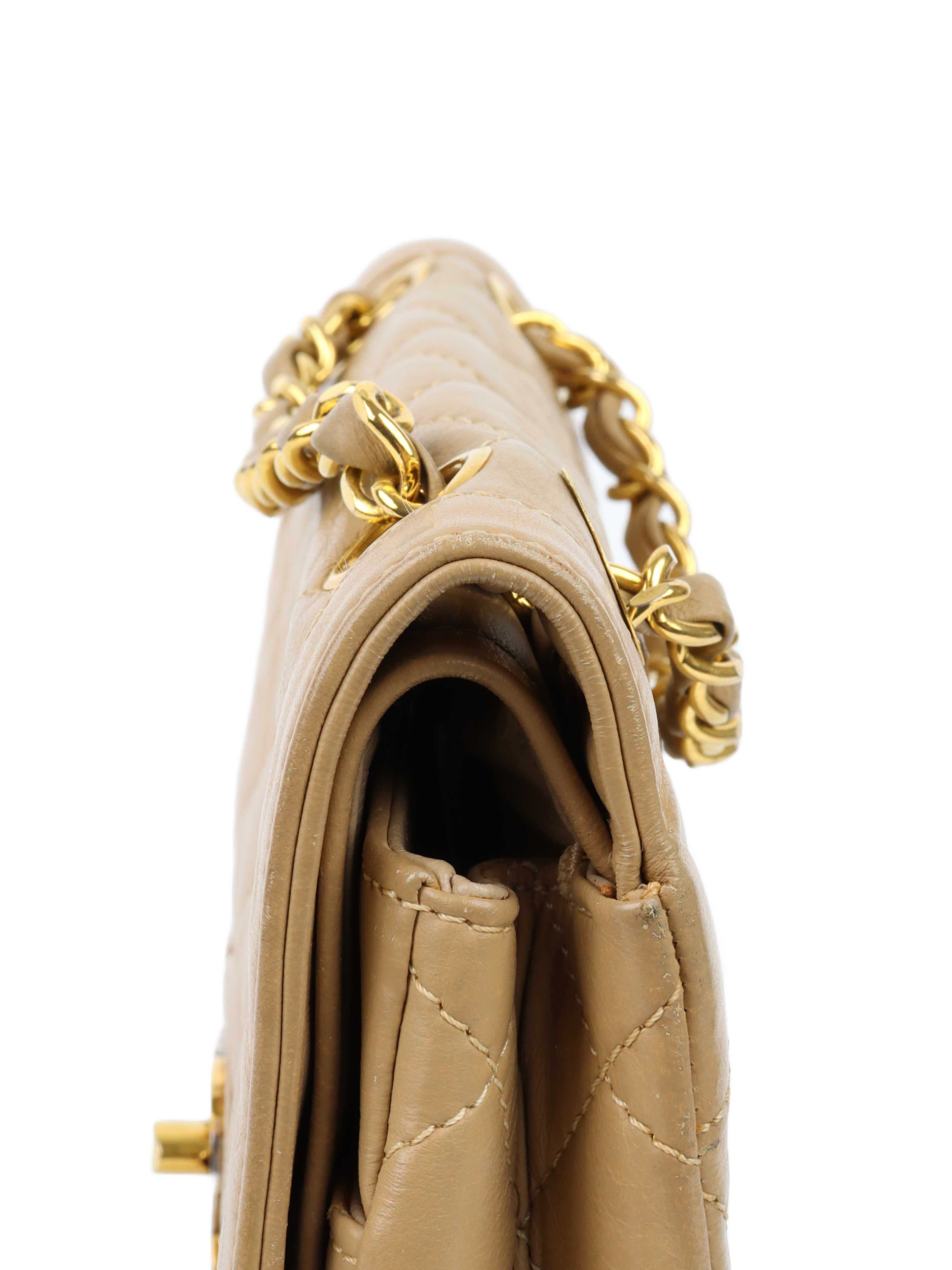 Vintage Chanel Two-Tone Beige Flap Bag - Classic Luxury Handbag for Women | Perfect for Evening Events, Date Nights & Special Occasions