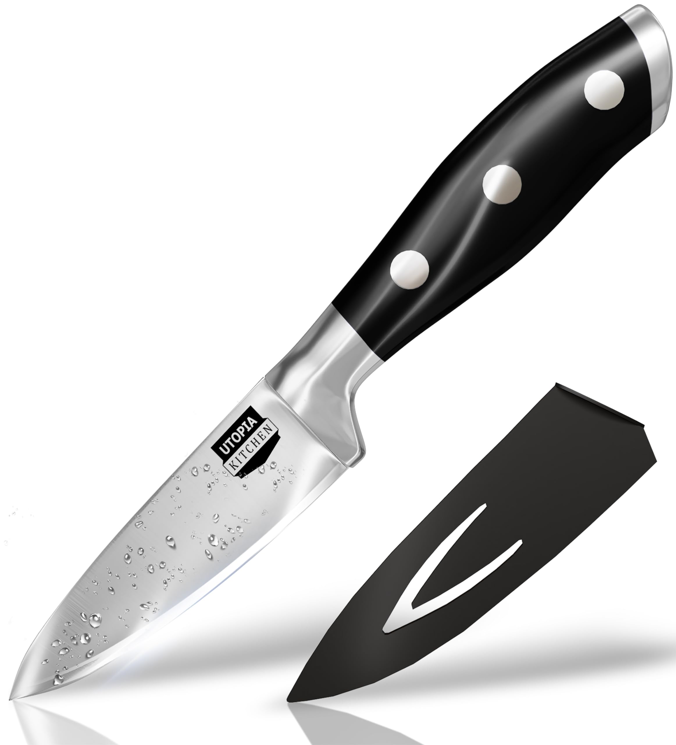 Utopia Kitchen 4 Inch Professional Chef Knife - Carbon Stainless Steel Blade with Protective Sheath & Ergonomic Handle - Perfect for Chopping, Slicing & Dicing Vegetables, Meat & Herbs - Ideal for Home Chefs & Professional Kitchens