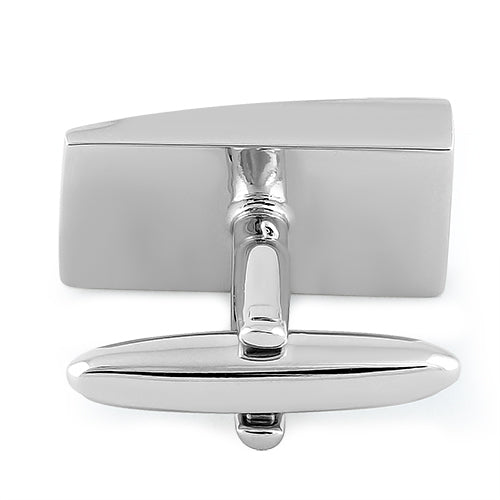 Premium Stainless Steel Slanted Rectangular Lined Cufflinks for Men - Elegant Dress Accessories for Weddings, Business Meetings & Formal Events