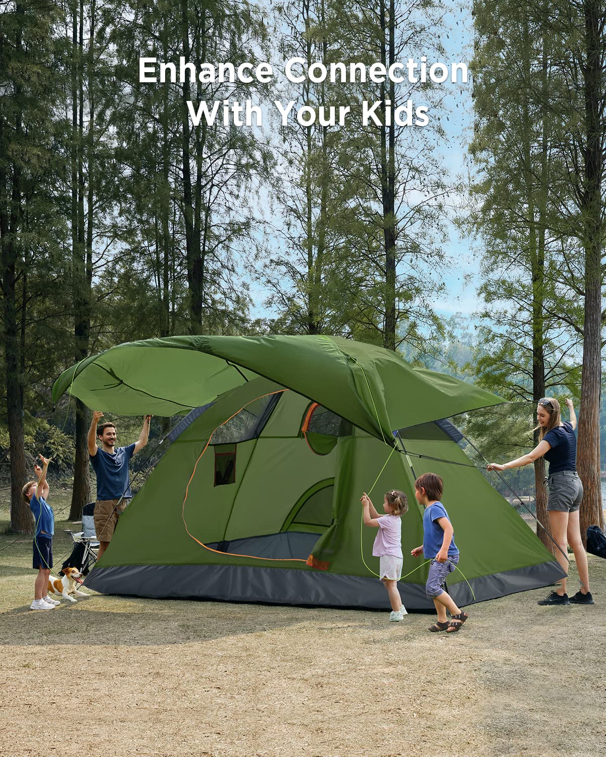 Ciays Waterproof Camping Tent - Lightweight Family Tent with Removable Rainfly & Carry Bag | Perfect for Outdoor Adventures, Backpacking, Hiking & Travel | Includes Stakes for Easy Setup