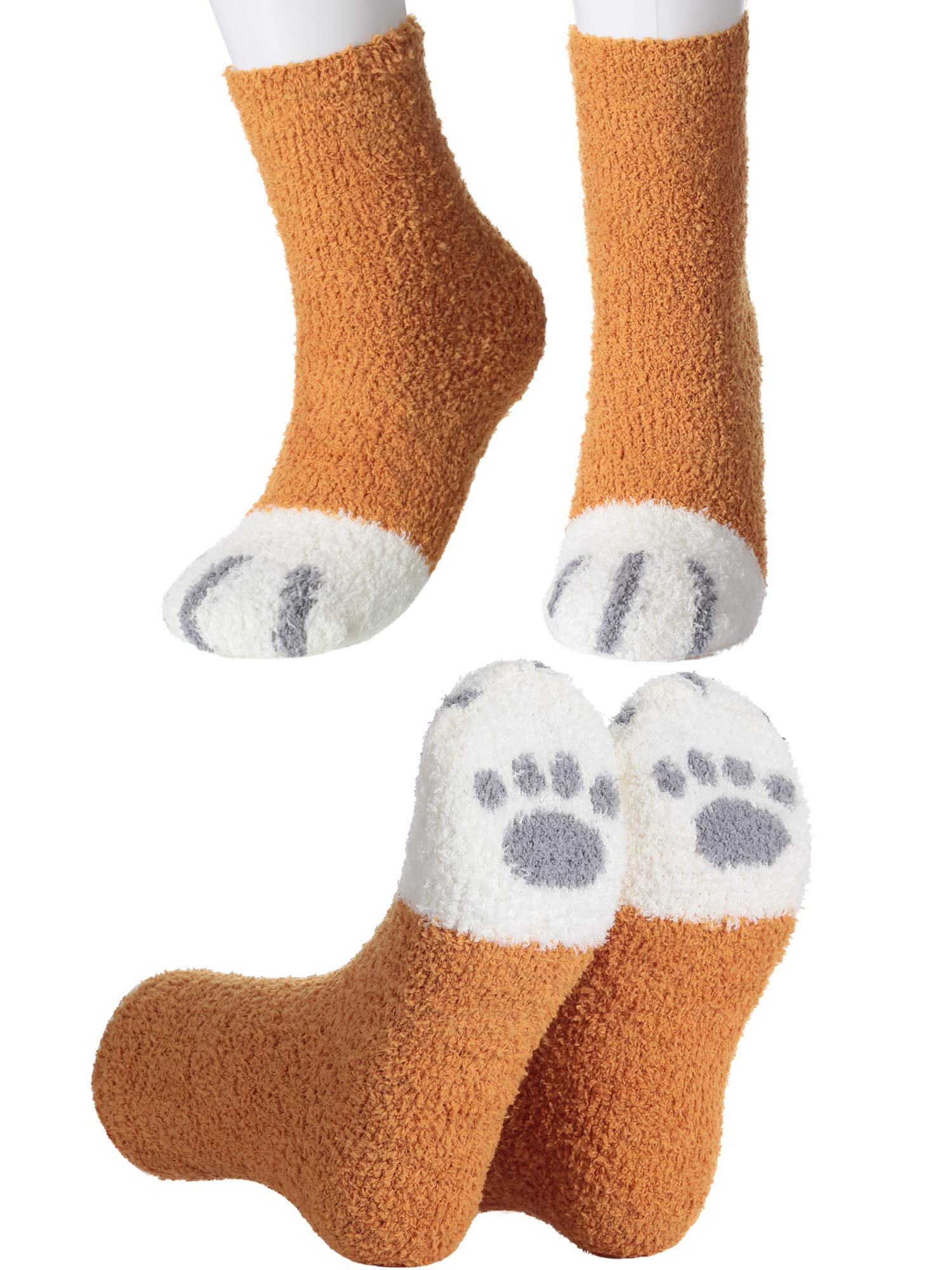 Hicarer 3 Pairs Cat Claw Socks - Cozy Winter Warm Slippers for Women - Perfect for Home & Sleep