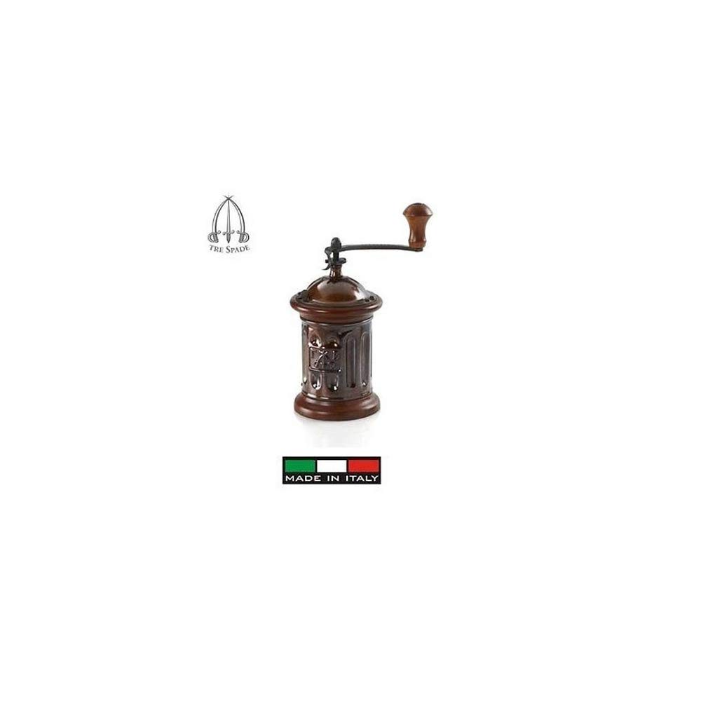 V26 TRE Spade Manual Coffee Grinder - Premium Stainless Steel Burr Mill for Espresso, French Press & Pour Over - Portable Hand Crank Coffee Bean Grinder for Home, Camping & Travel - Brown