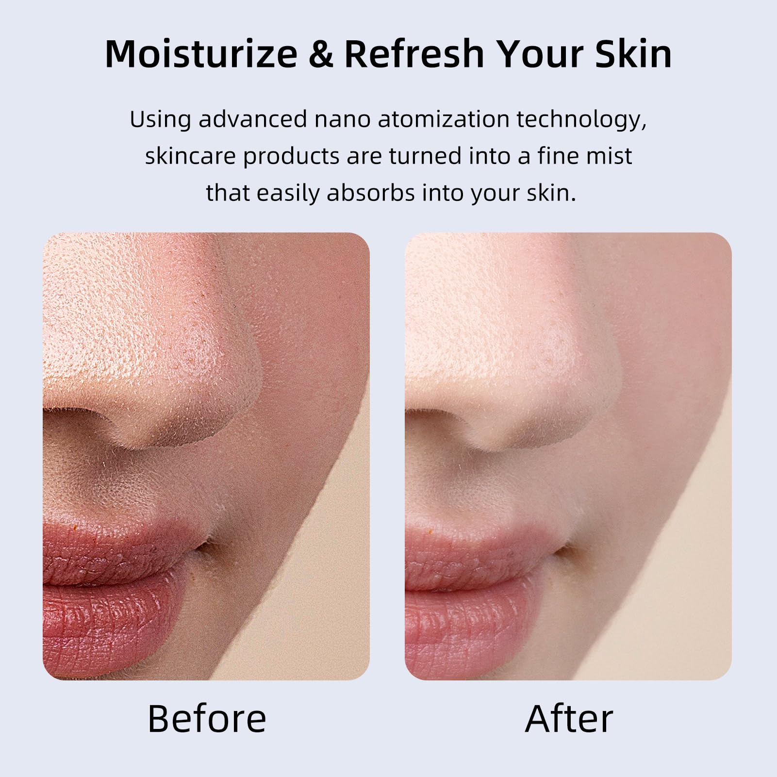 Professional Nano Facial Oxygen Spray Machine - High Pressure 0.3mm Nozzle Steamer & Rechargeable Portable Mist Injector for Deep Hydration | At-Home Spa Treatment, Travel Skincare & Beauty Salon Use