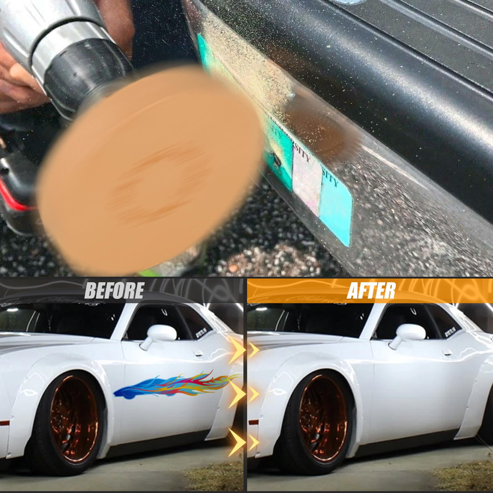2PCS 4-Inch Rubber Decal Remover Wheel - Safe Car Sticker & Adhesive Removal Tool for Vinyl, Bumper Stickers - Smooth Eraser Wheel for Auto Detailing & DIY Projects