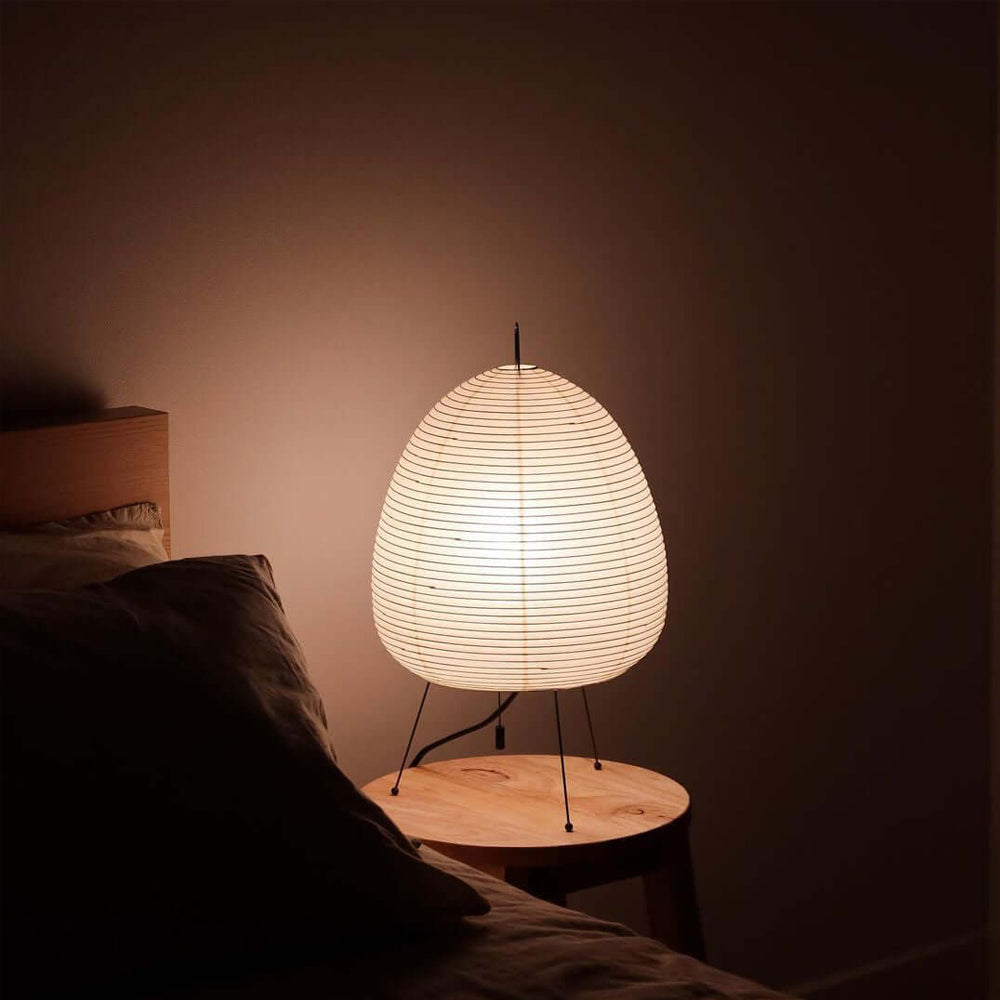 Akari Paper Table Lamp - Handmade Japanese Shoji Style Lighting for Bedroom, Living Room & Office - Warm Ambient Light for Relaxation & Decor