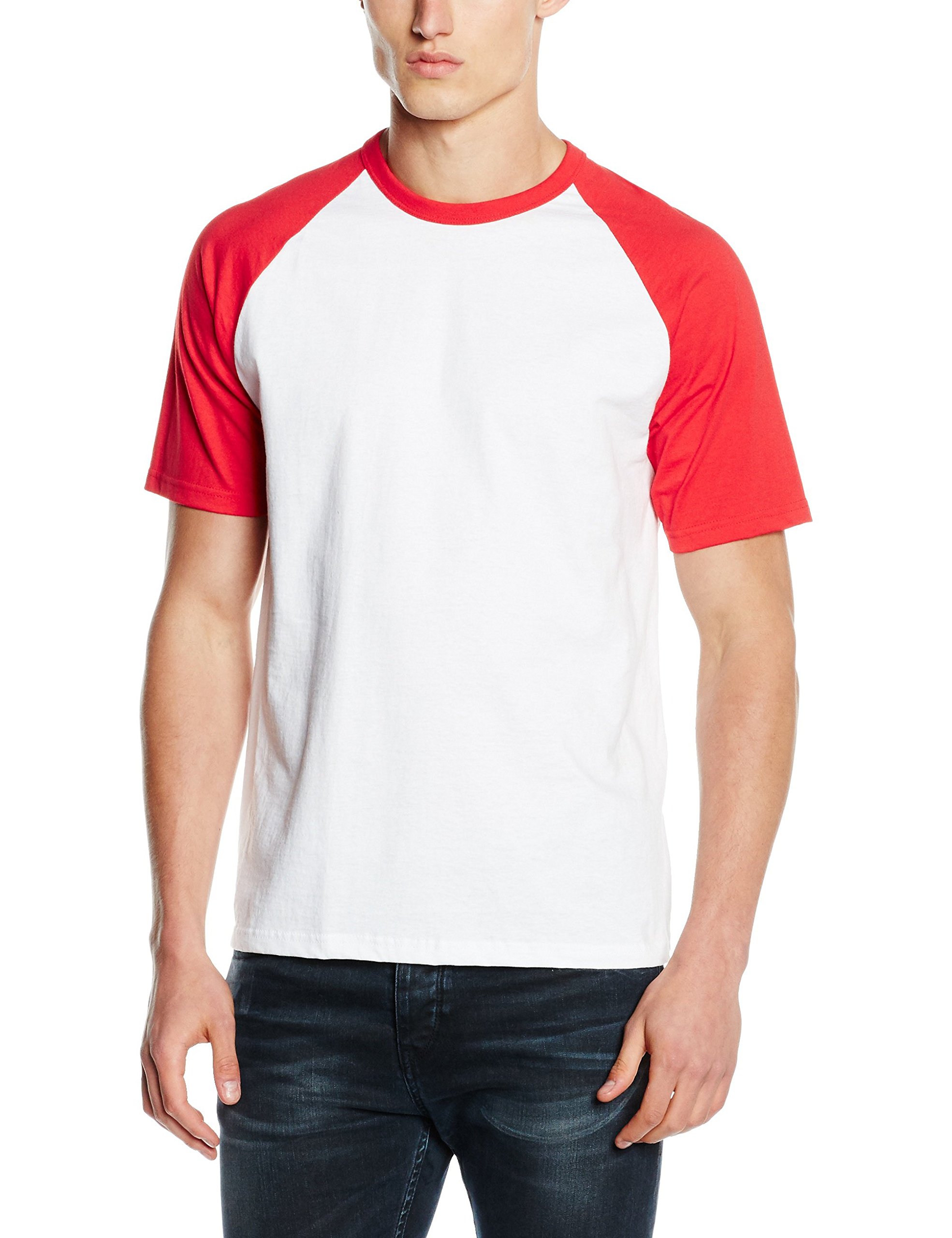 Fruit of the Loom Men's Short Sleeve Baseball T-Shirt - Comfortable Cotton Blend Jersey for Casual Wear & Sports Activities