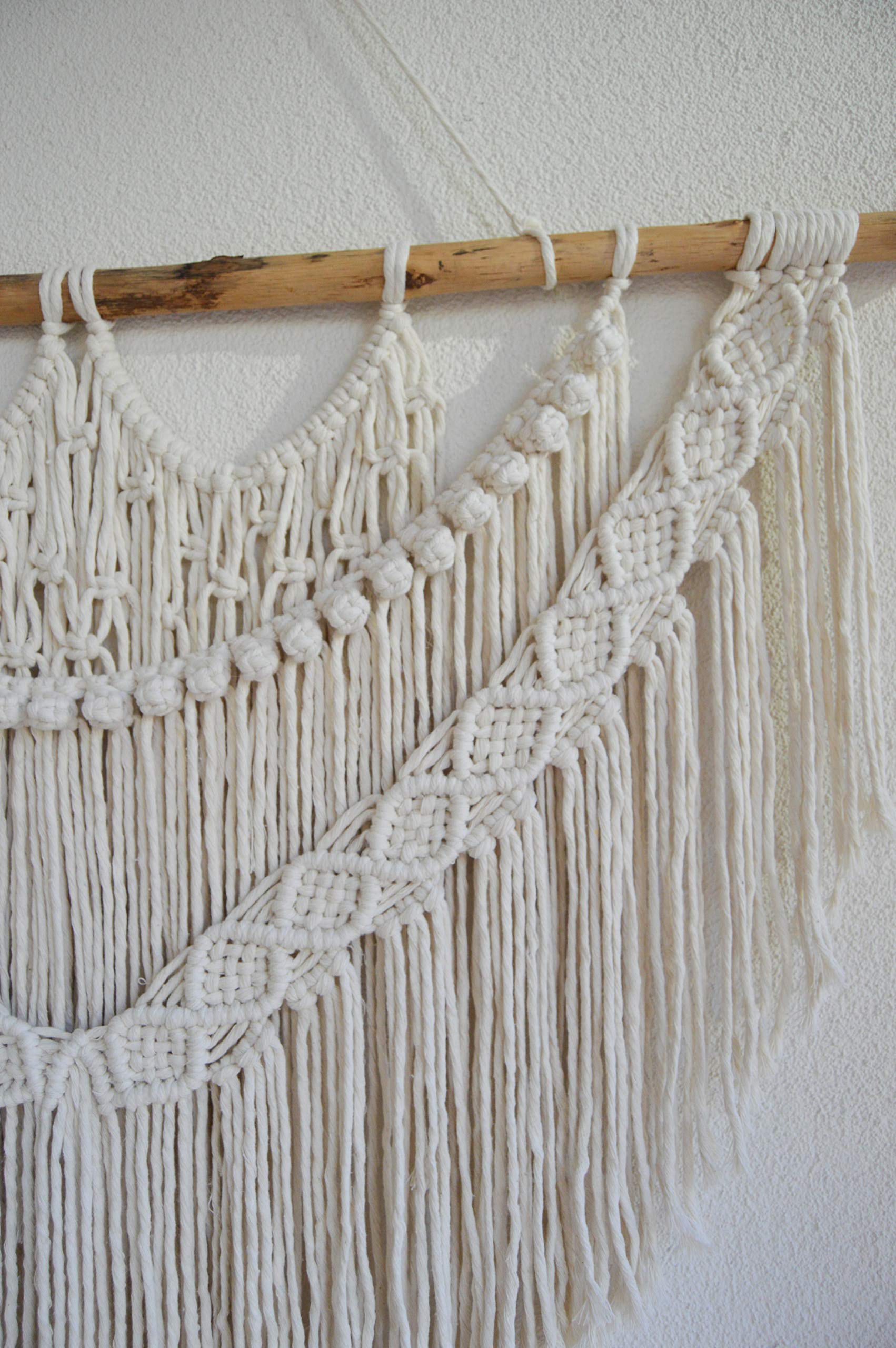 Handmade Macrame Wall Hanging - Boho Chic Tapestry for Bedroom & Dorm Decor | Natural Cotton Yarn Woven Wall Art | Aesthetic Bohemian Headboard & Room Accent | Perfect for Cozy Spaces, Meditation Rooms & Boho Home Styling