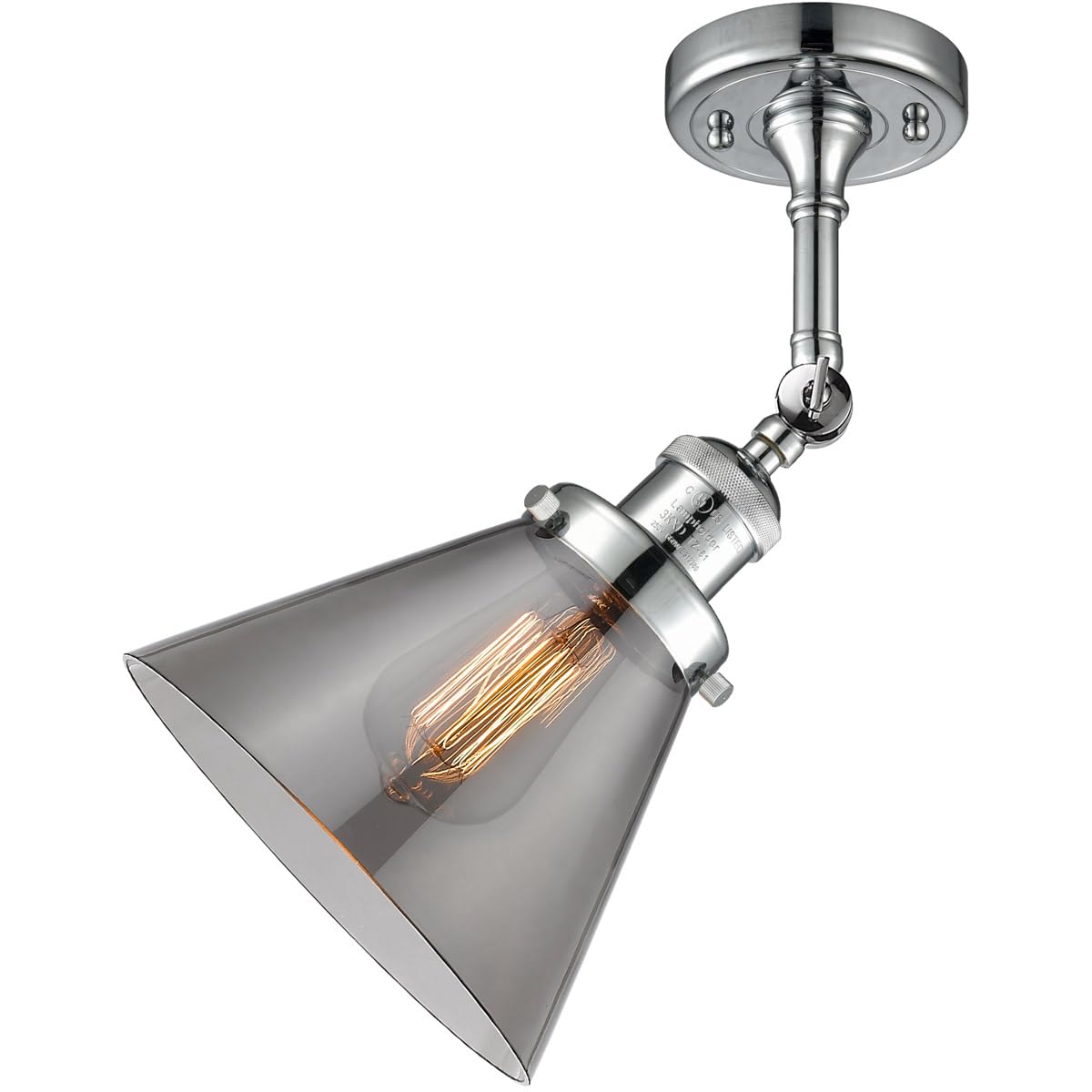 Innovations INNO203-PC-G43-LED Modern Chrome LED Wall Sconce Light Fixture - Energy Efficient Indoor/Outdoor Lighting for Bedroom, Hallway, Porch & Patio