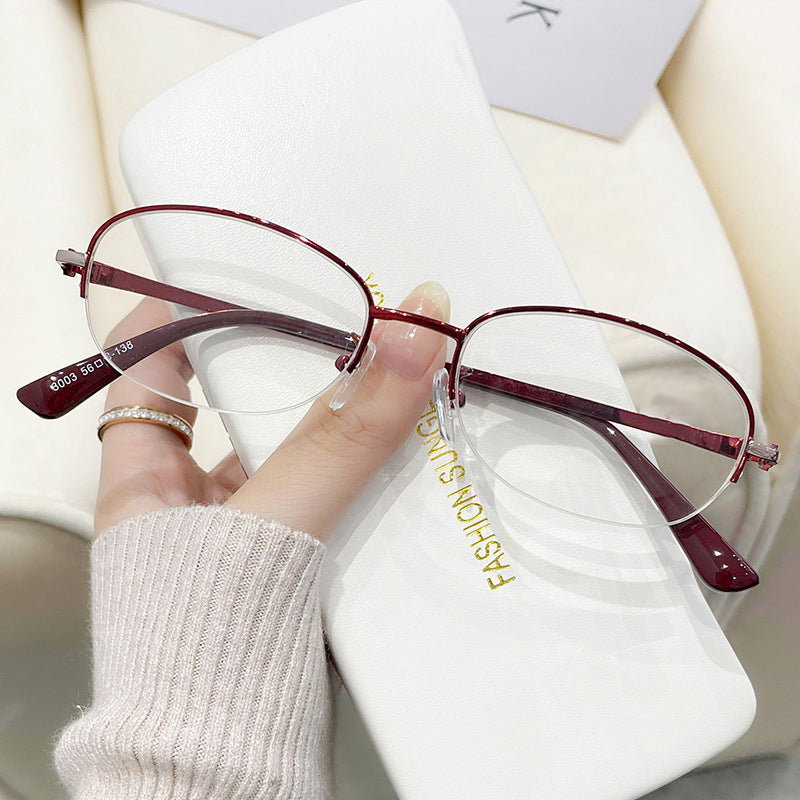 Women's Fashion Half Frame Anti Blue Light Reading Glasses - Stylish & Comfortable for Computer Work, Reading & Screen Time Protection