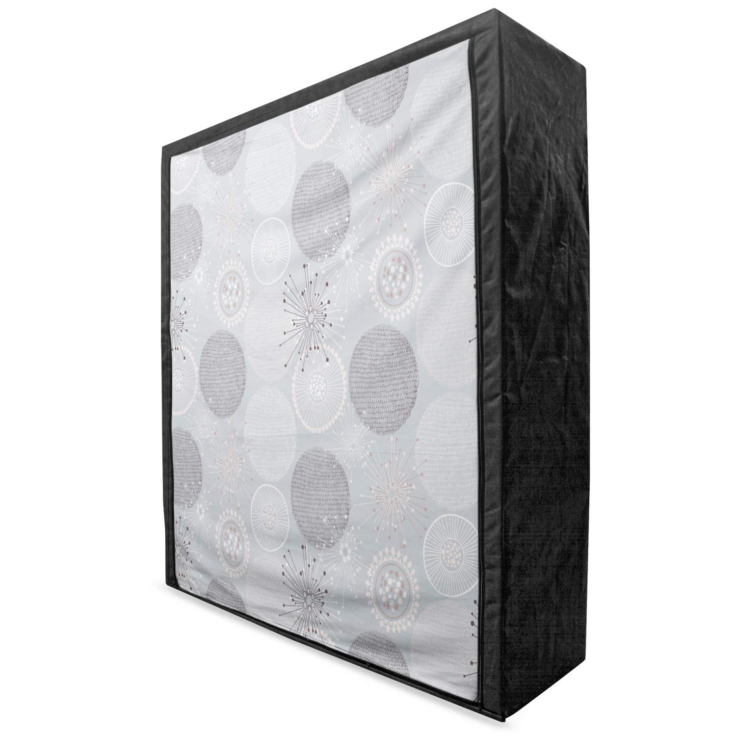 Ambesonne Abstract Portable Fabric Wardrobe with Circular Round Pastel Lilac Flower Pattern - 59