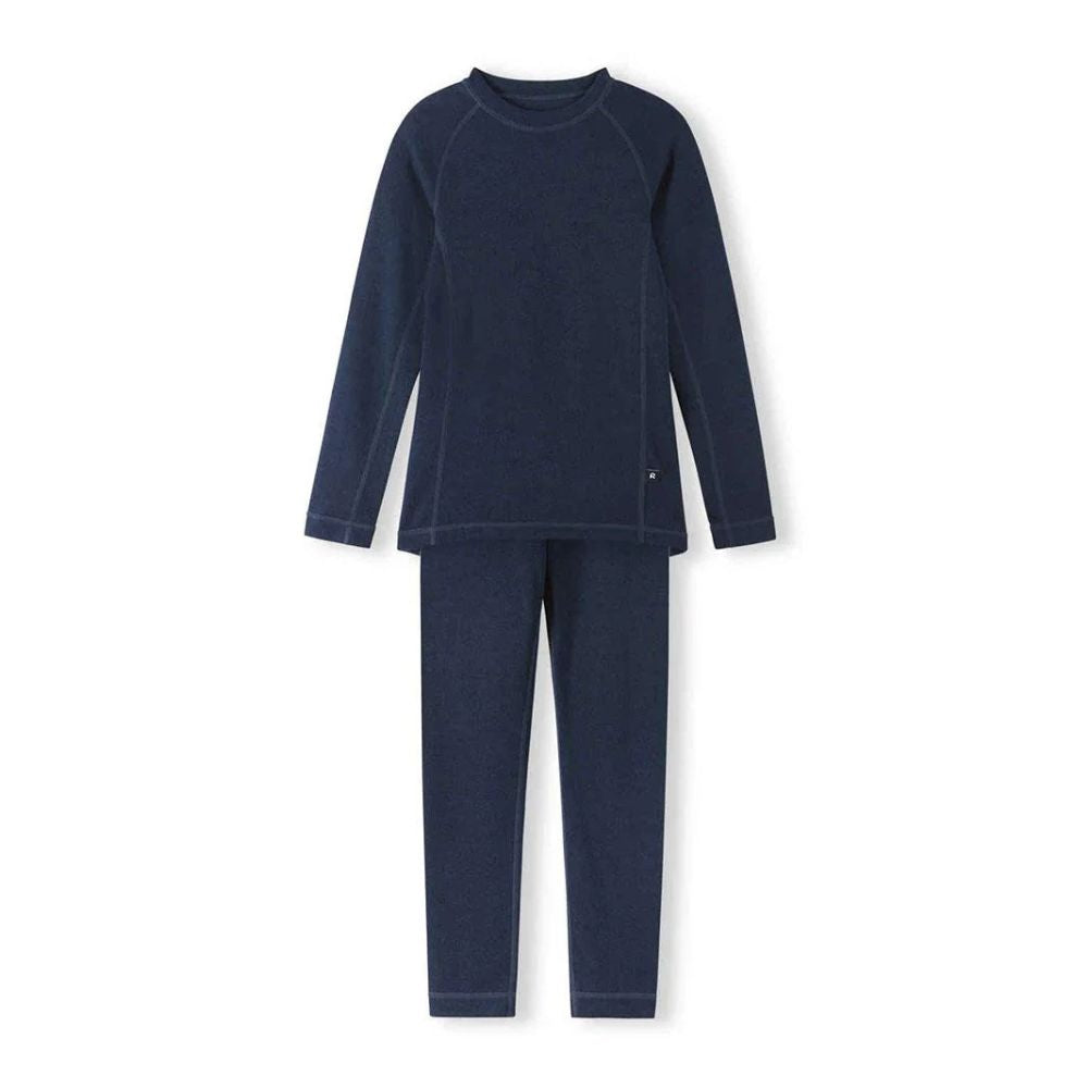 Reima Taitoa Merino Wool Thermal Underwear Set for Kids - Navy Blue Winter Base Layer | Perfect for Skiing, Snowboarding & Outdoor Activities