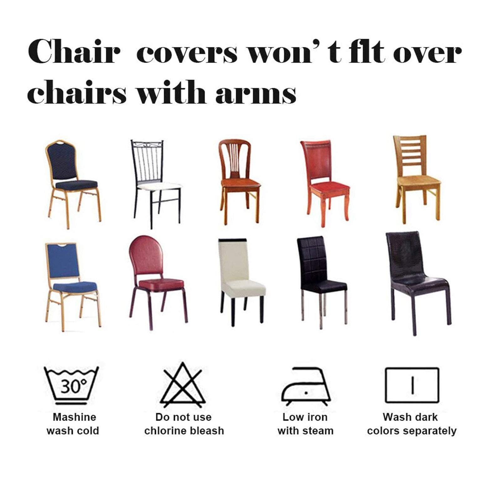 Velvet & Jacquard Dining Chair Covers - Washable & Removable Elastic Seat Covers for Dining Chairs (Set of 6) - Perfect for Home, Restaurant, Wedding, and Party Decor
