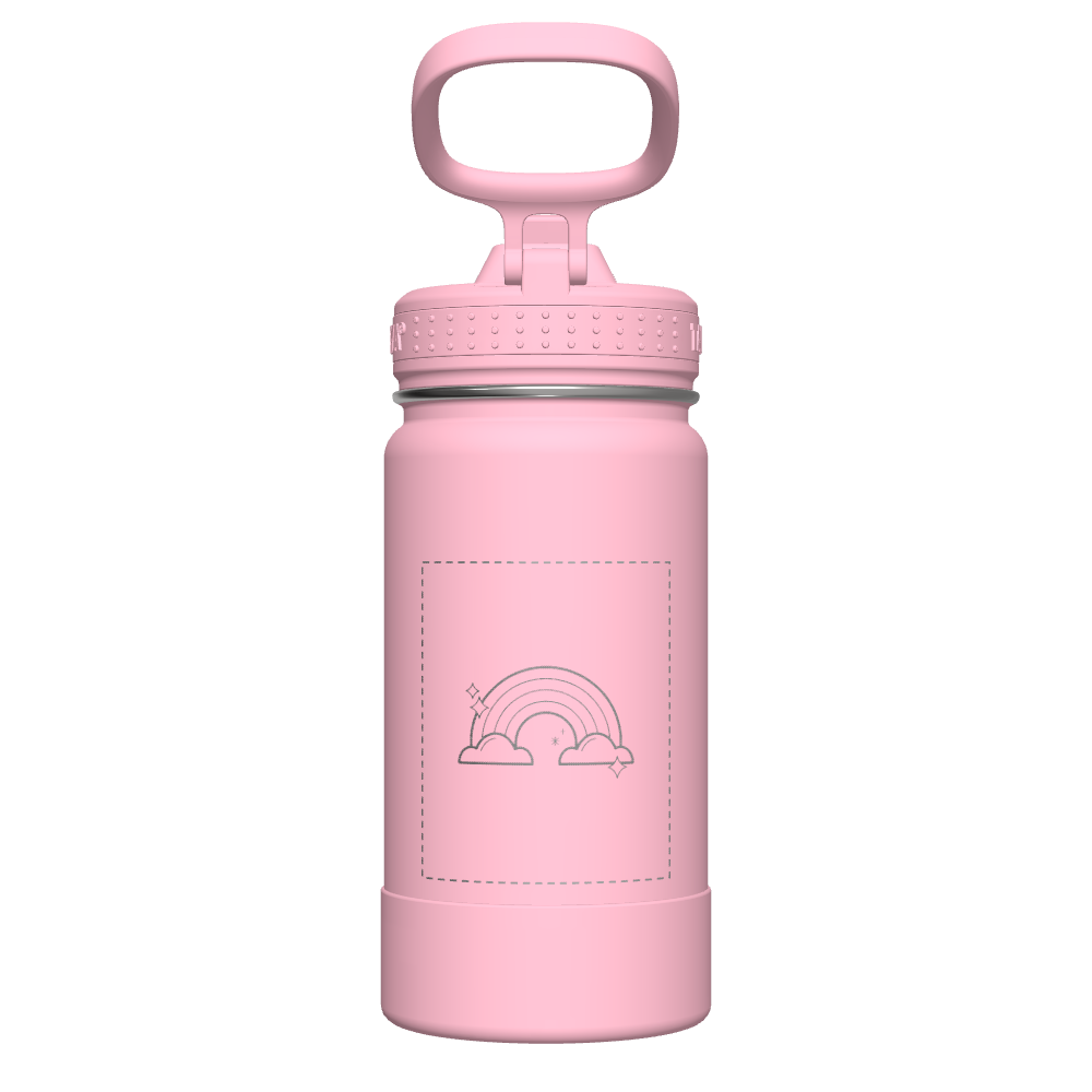 Active Kids Water Bottle with Straw Lid - Leak Proof & Customizable Name - Perfect for School, Sports & Outdoor Adventures