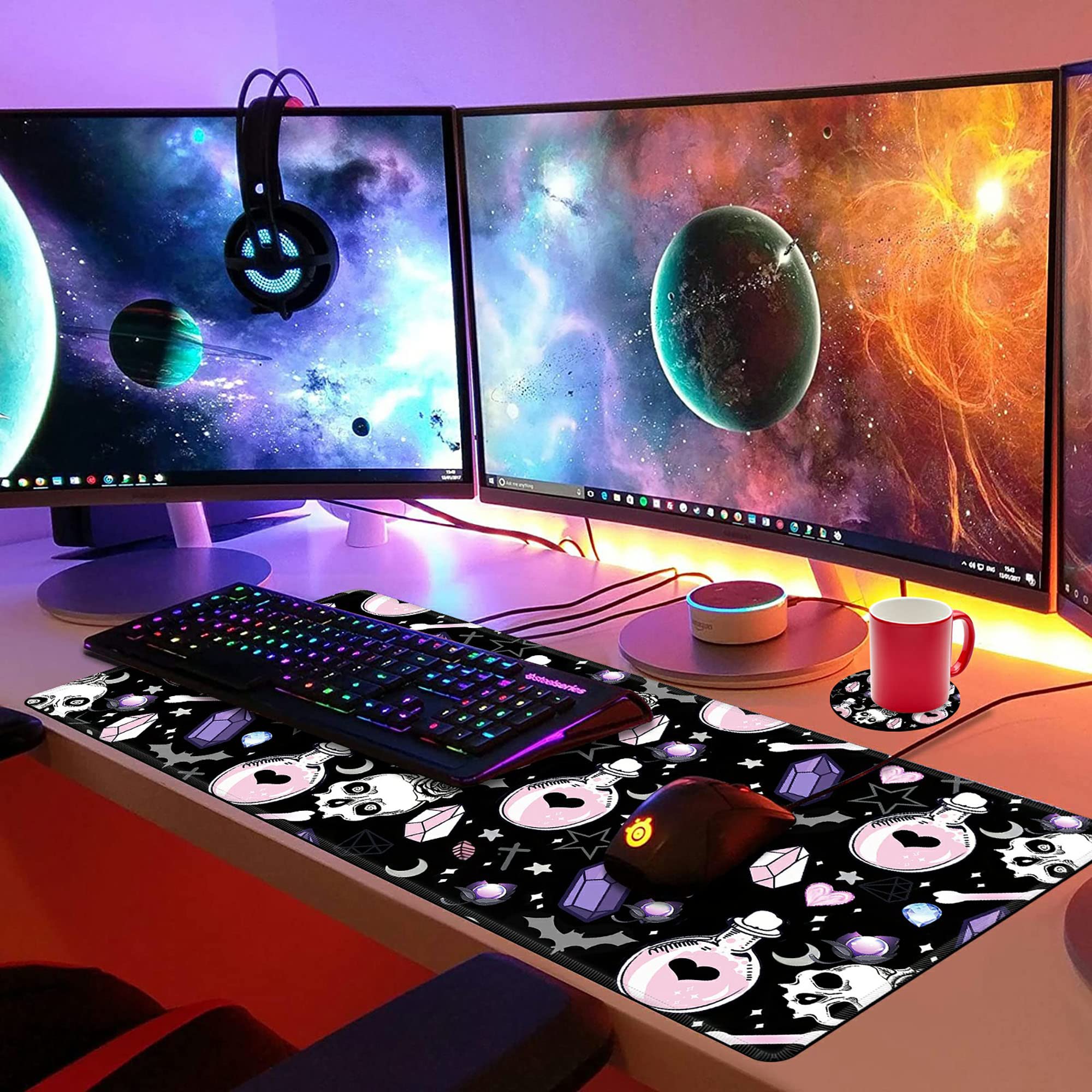 Large XXL Gaming Mouse Pad with Coaster - 31.5